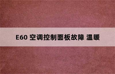 E60 空调控制面板故障 温暖